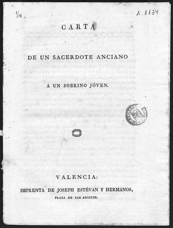 Carta de un sacerdote anciano a un sobrino jven