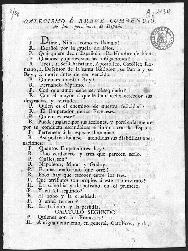 Catecismo  breve compendio de las operaciones de Espaa.