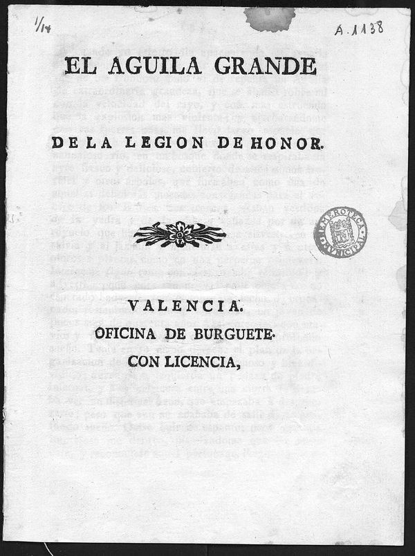 El guila Grande de la Legin de Honor / J.M.G.