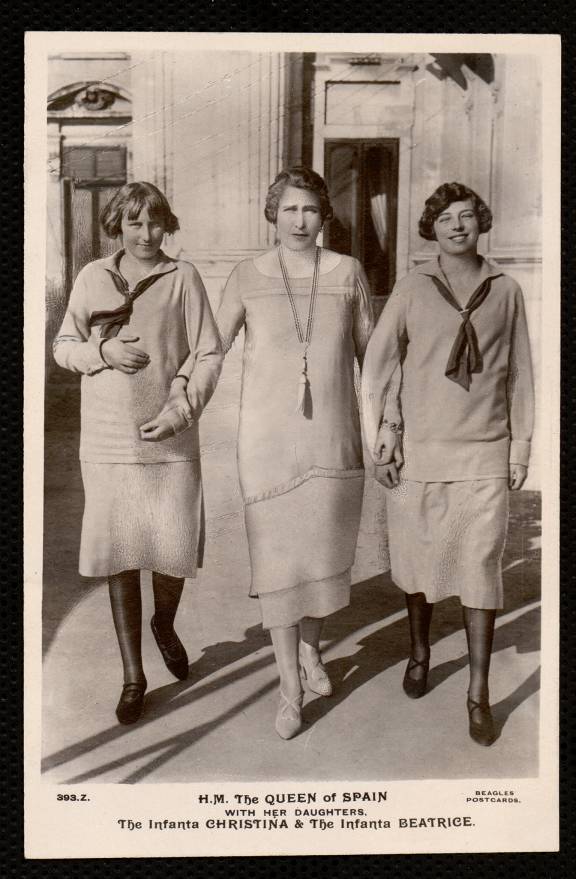 H. M. The Queen of Spain with her daughters The infanta Christina & the infanta Beatrice