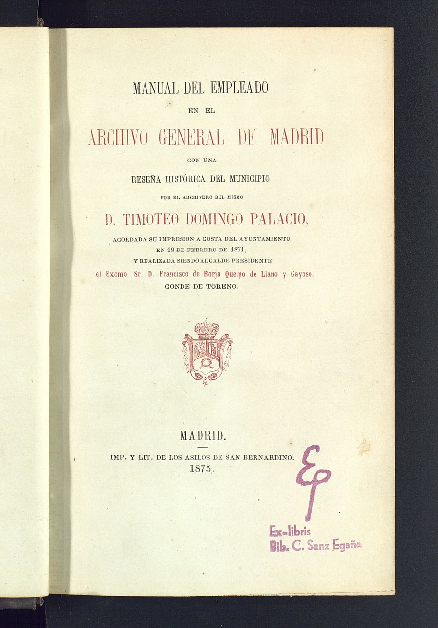 Manual del empleado en el Archivo General de Madrid