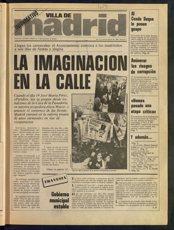Villa de Madrid: informativo quincenal del 15 de febrero de 1982, n 2