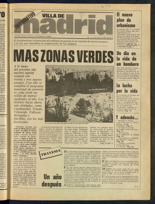 Villa de Madrid: informativo quincena del 1 de marzo de 1982, n 3