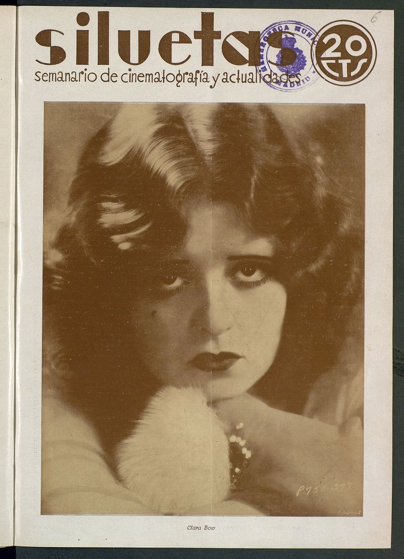 Siluetas: semanario español de cinematografía del 8 de febrero de 1930. Número 6