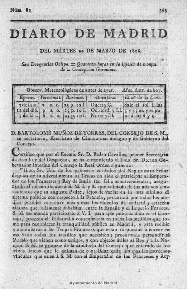 Diario de Madrid del martes 22 de Marzo de 1808