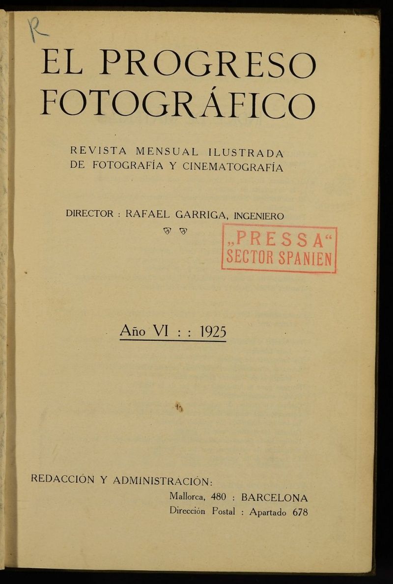 El Progreso Fotogrfico : revista mensual ilustrada de fotografa y cinematografa