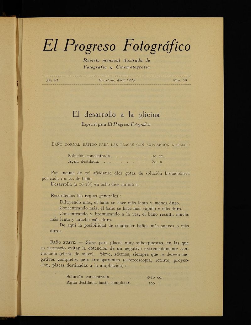 El Progreso Fotogrfico : revista mensual ilustrada de fotografa y cinematografa de abril de 1925, n 58