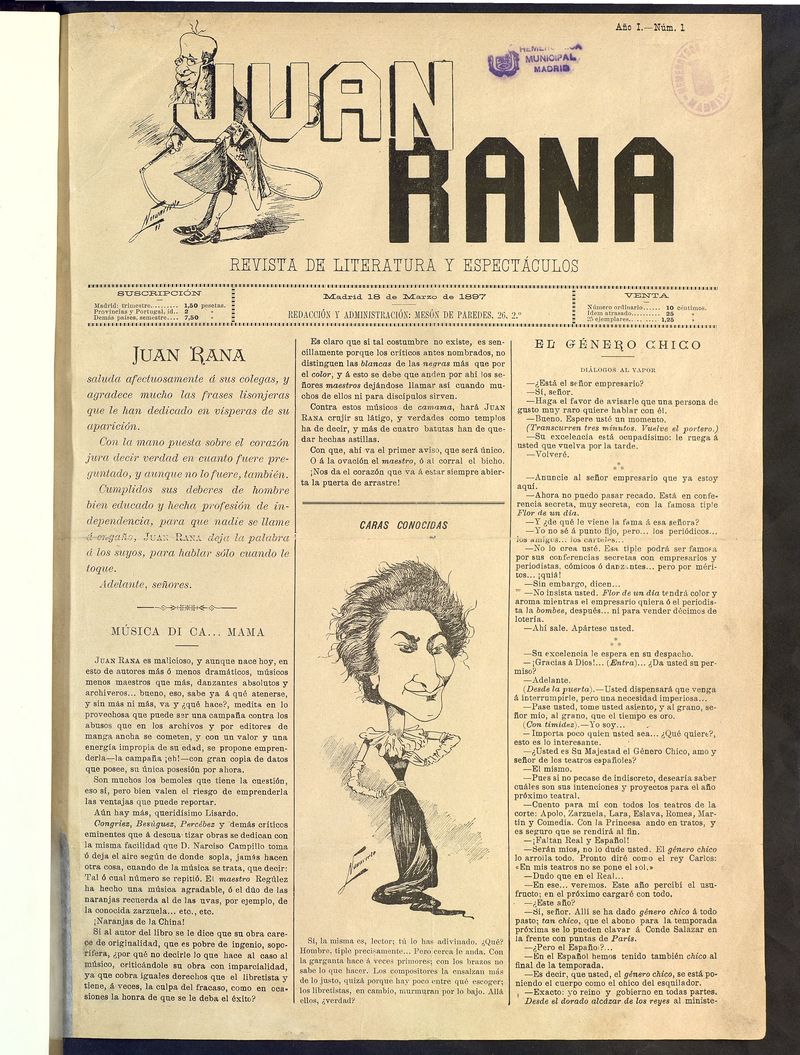 Juan Rana: revista de literatura y espectculos