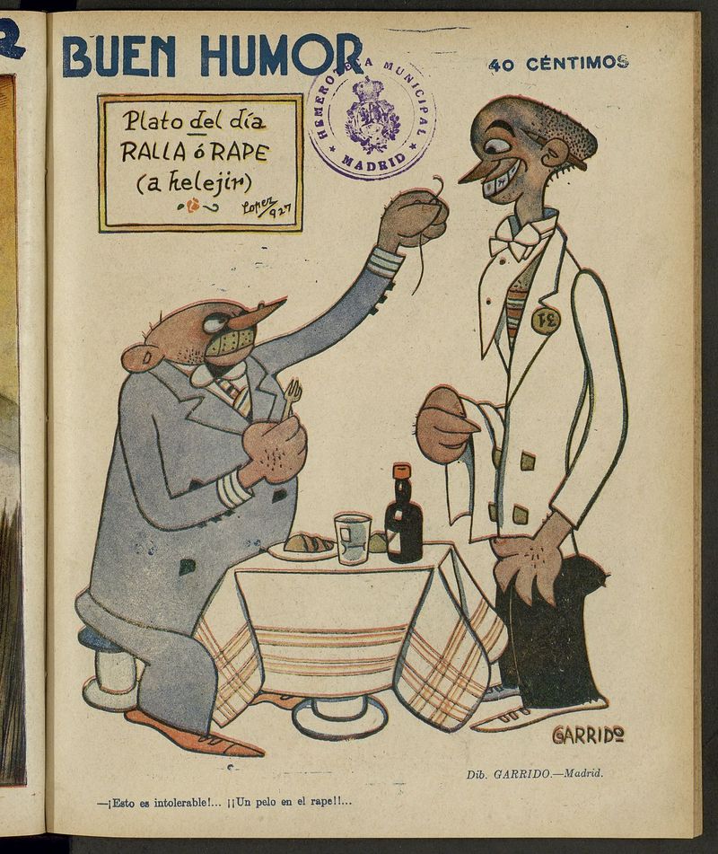 Buen Humor: semanario satírico del 4 de diciembre de 1927