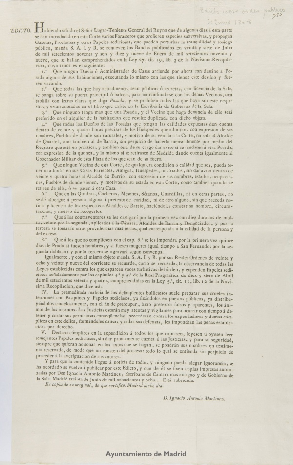Edicto, 1808-06-30