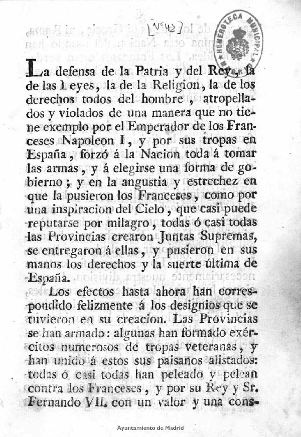 La defensa de la Patria y del Rey... 