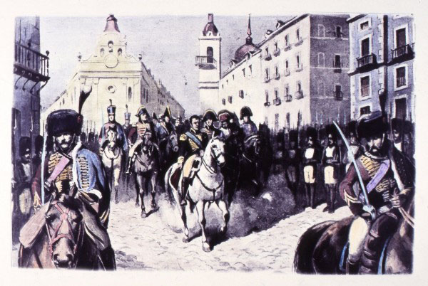 Napoleón cruzando la Puerta del Sol. 1808