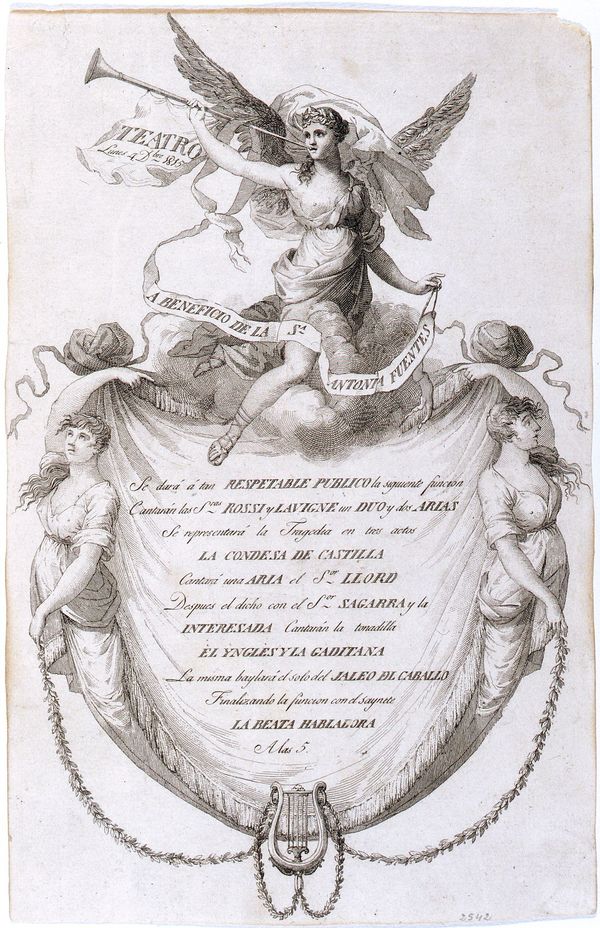 Programa de mano de una funcin de teatro. 4 de diciembre de 1815