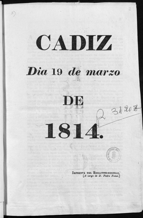 Cádiz. Dia 19 de marzo de 1814.