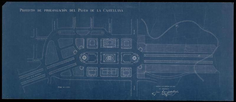 Proyecto para la construccion de una gran plaza de Amrica en el hipodromo y prolongacion de la Castellana