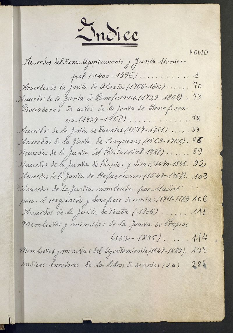 Inventario de Secretaria (Tomo 5) : Libros de Acuerdos (1400-1890)