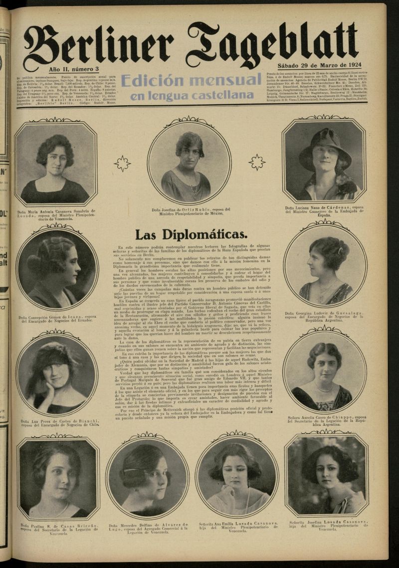 Berliner Tageblatt: edicin mensual en lengua castellana del 29 de marzo de 1924, n 3