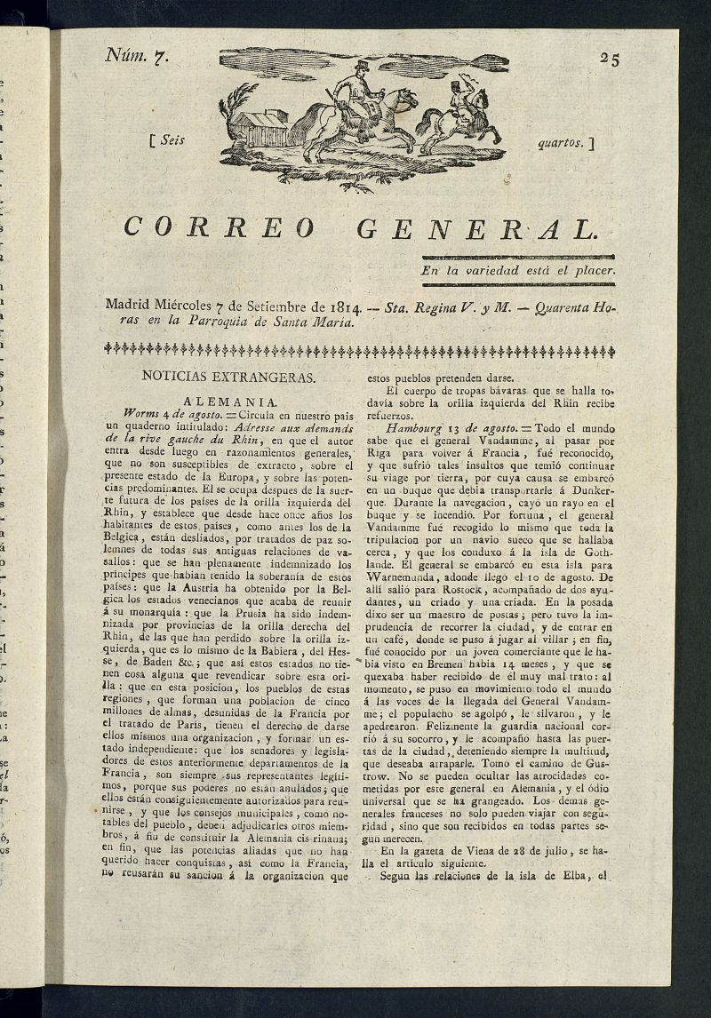 Correo General del 7 de septiembre de 1814, n 7