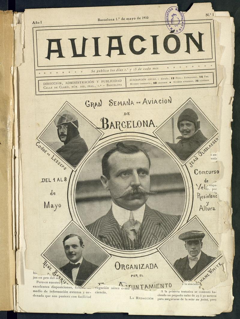Aviacin (Barcelona) del 1 de mayo de 1910, n 1