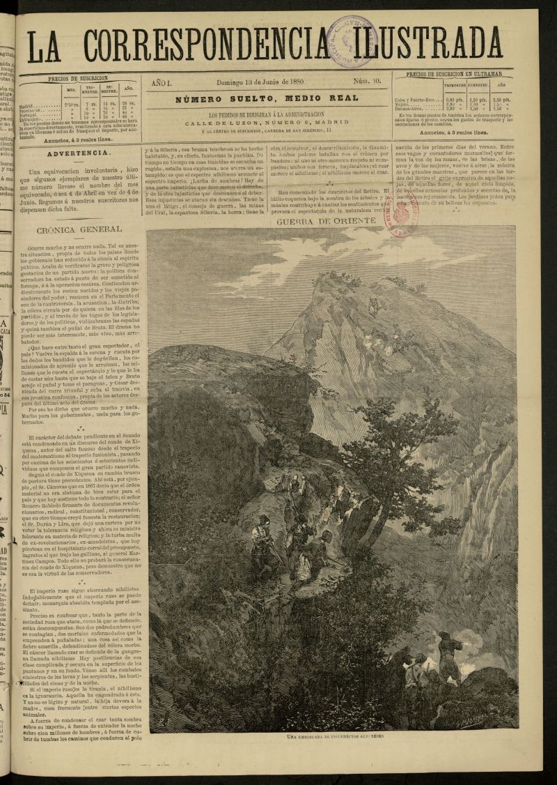 La Correspondencia Ilustrada del 13 de junio de 1880, n 10