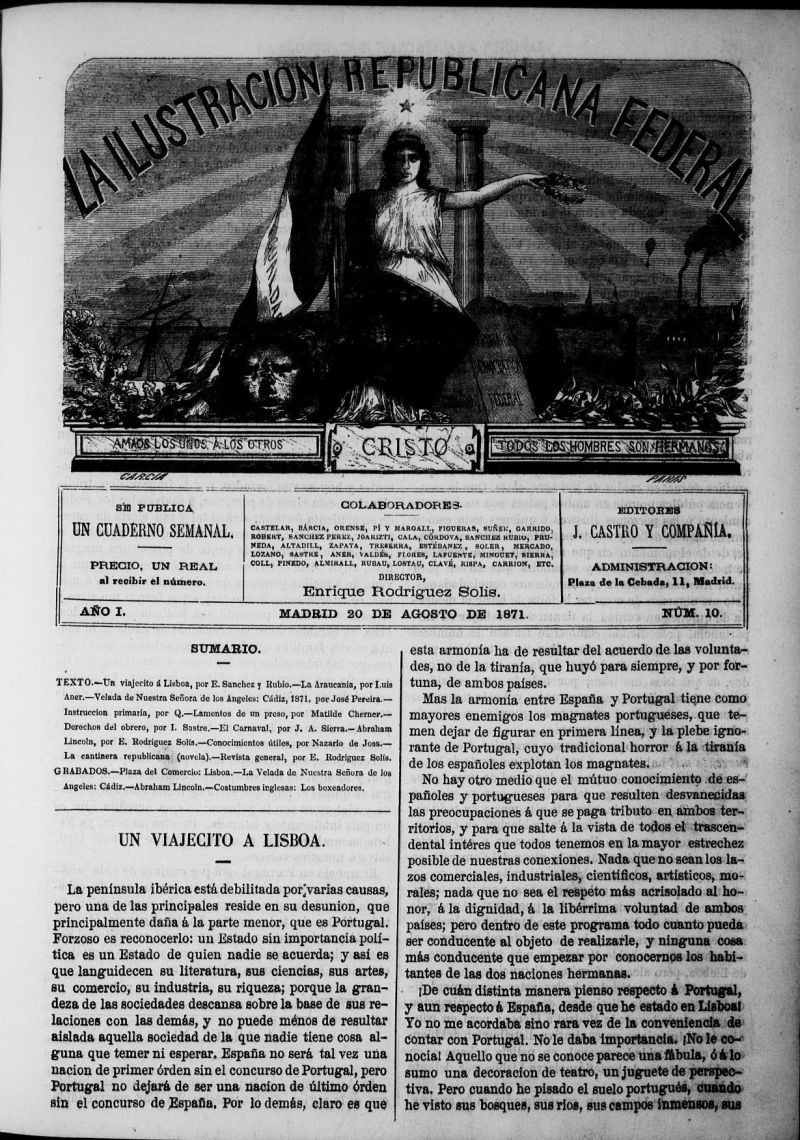 La ilustracion republicana federal del 20 de agosto de 1871, n 10
