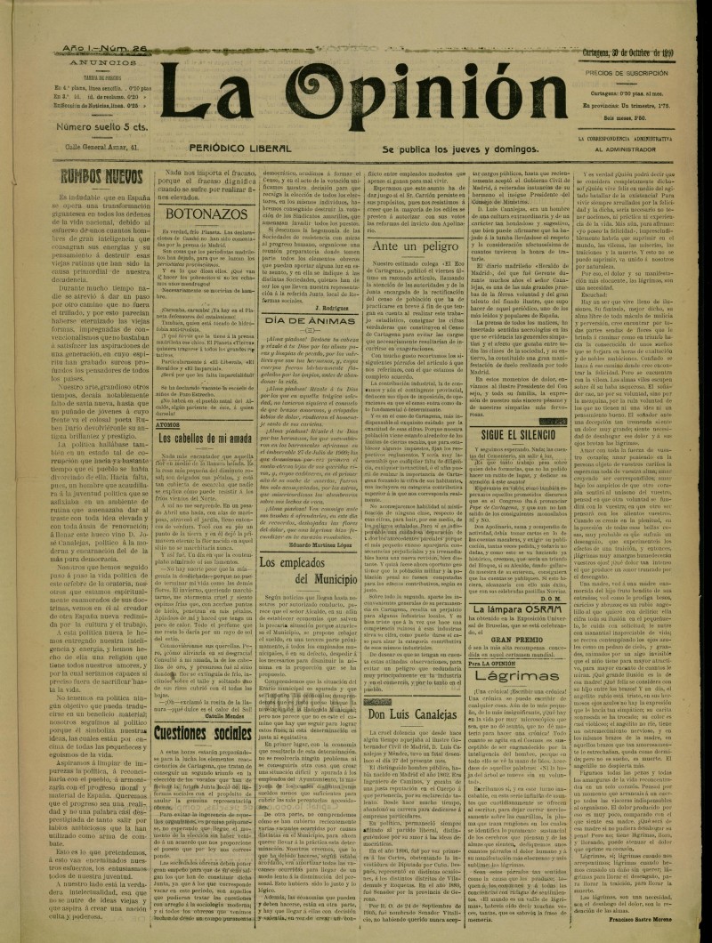 La Opinin: peridico liberal del 30 de octubre de 1910, n 26