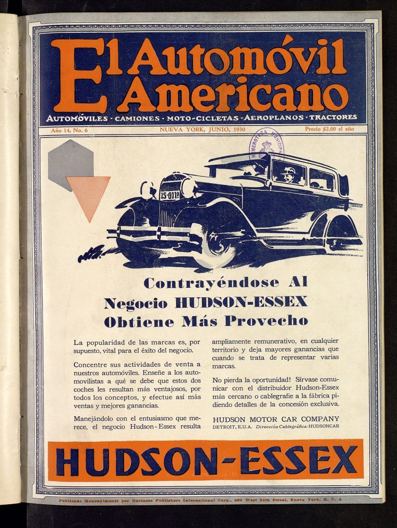 El Automvil Americano : automviles, camiones, motos, cicletas, aeroplanos, junio de 1930, n 6