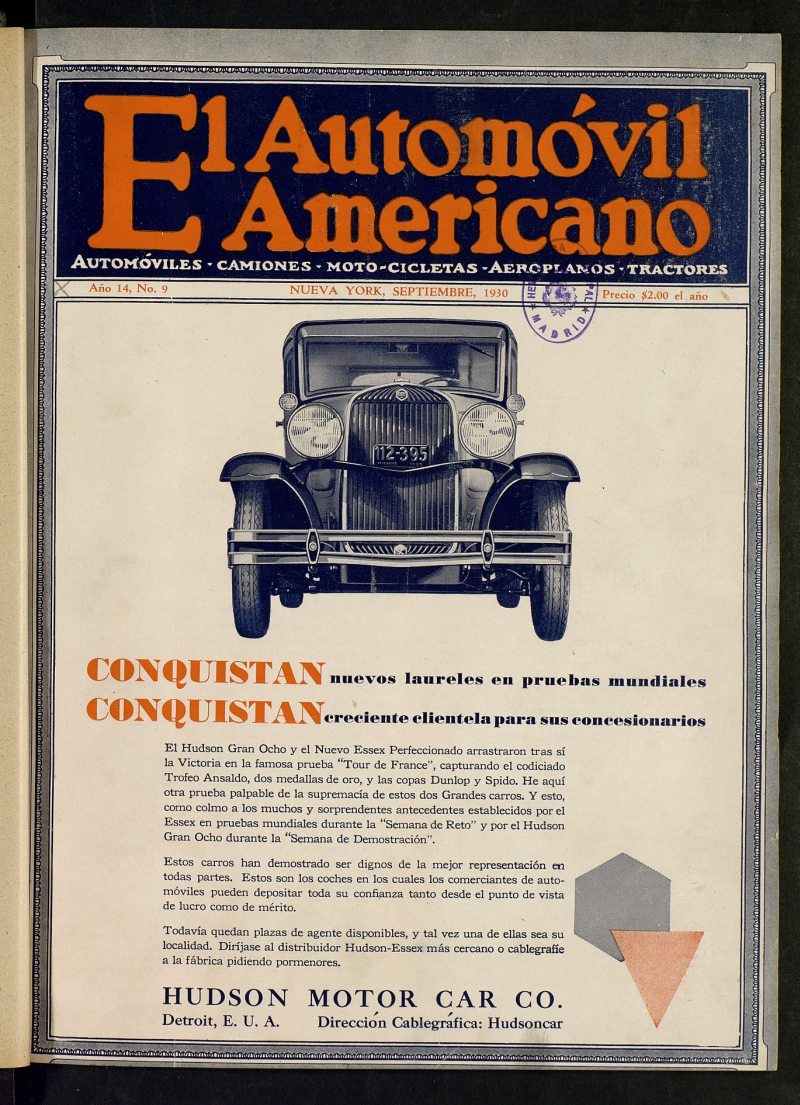 El Automvil Americano : automviles, camiones, motos, cicletas, aeroplanos, de septiembre de 1930, n 9