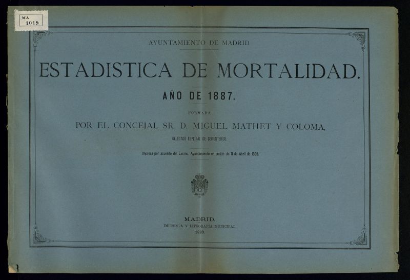Estadstica de mortalidad: ao de 1887