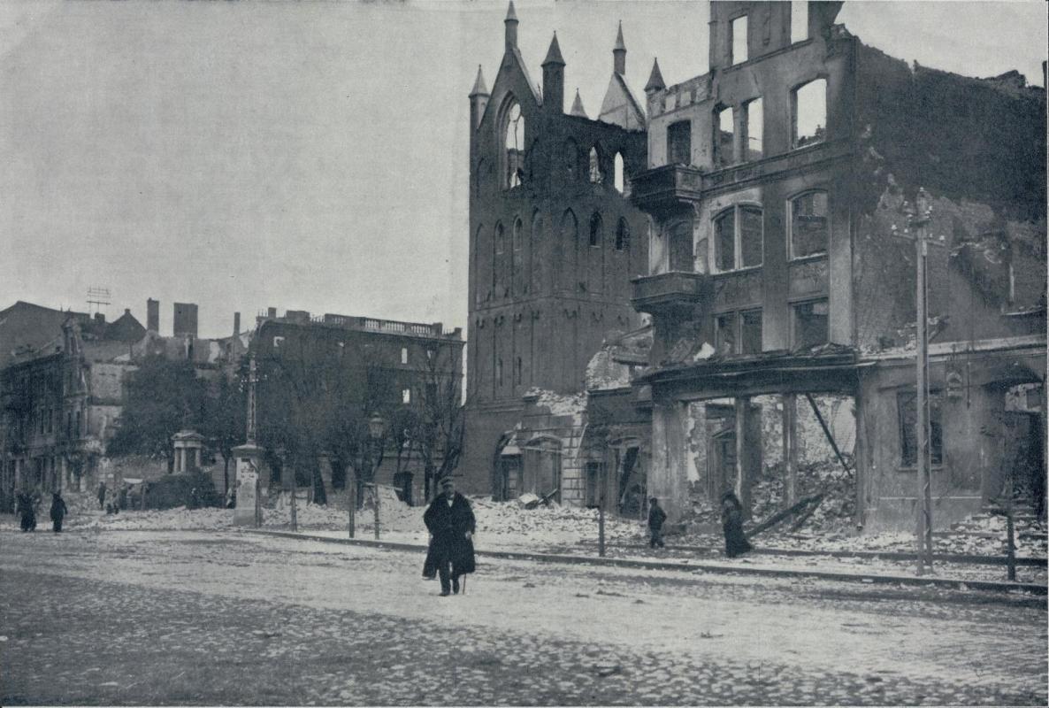 Ciudad prusiana bombardeada por los rusos