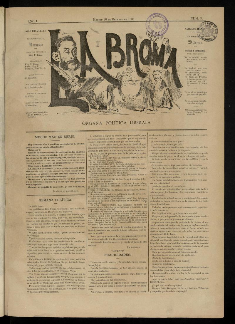 La Broma de 20 de octubre de 1881, n 3