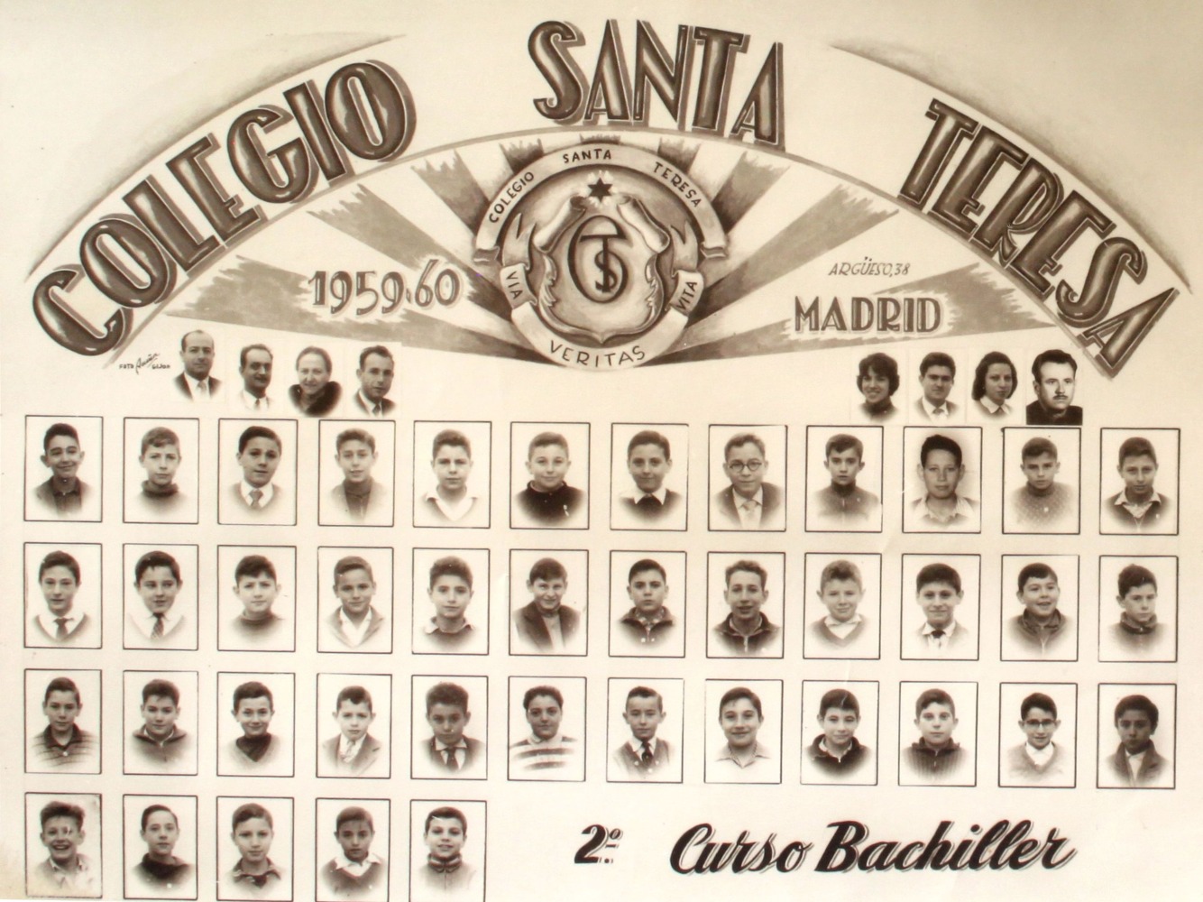 Orla del 2 Curso de Bachiller 1959/1960 del Colegio Santa Teresa (Carabanchel)