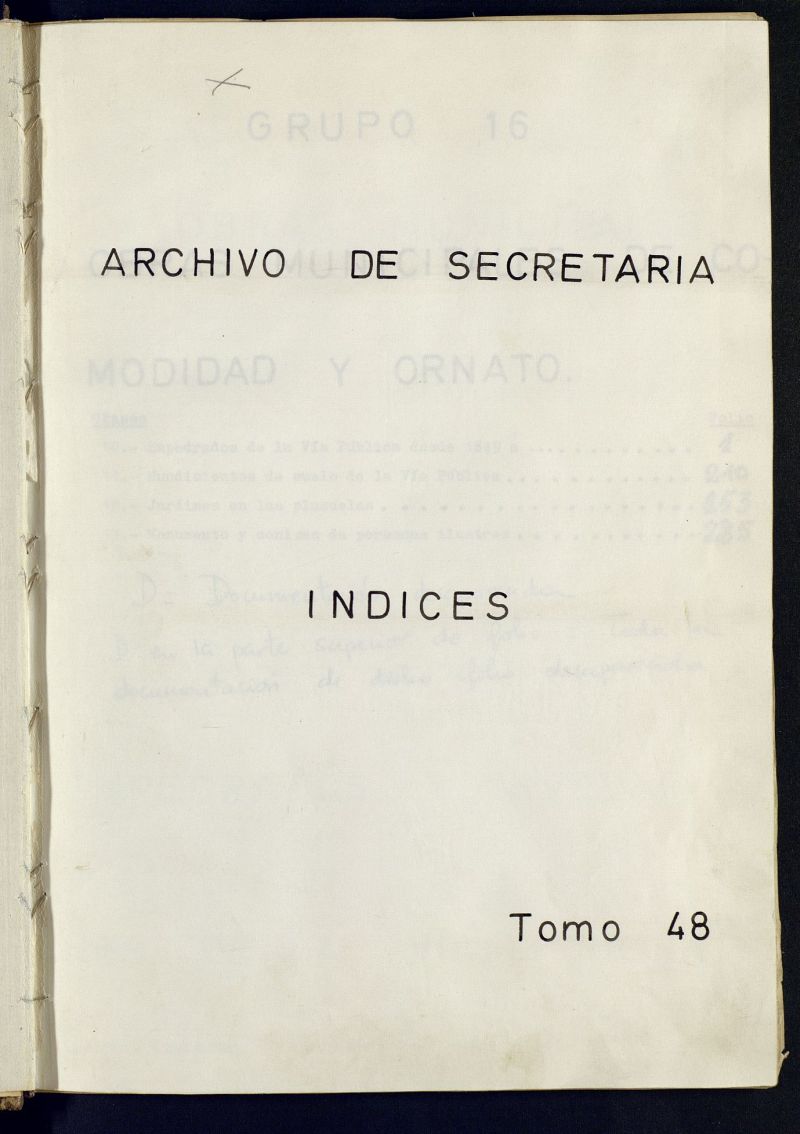 Inventario de Secretara (Tomo 48): obras municipales 1445-1897
