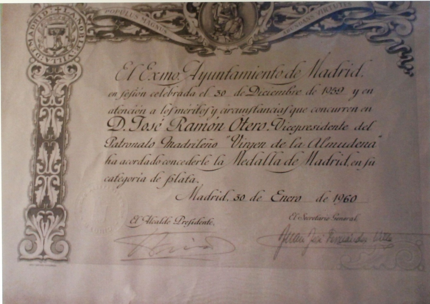 Diploma de Jos Ramn Otero Pumares