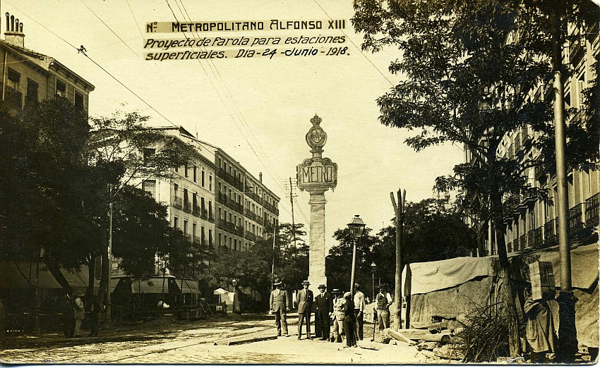 Metropolitano Alfonso XIII. Proyecto de Farola para estaciones superficiales. Da 24 Junio 1918