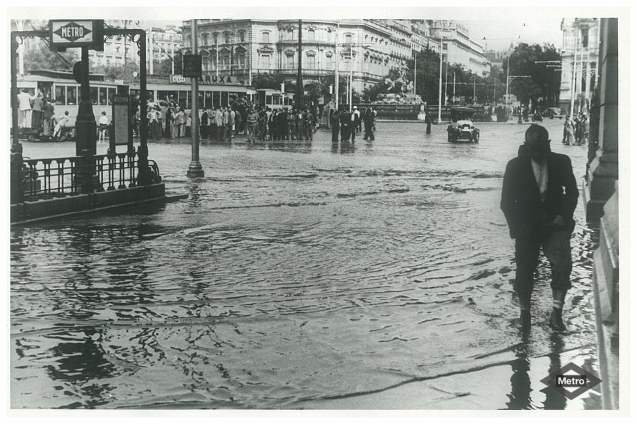 Inundaciones en la Plaza de Cibeles