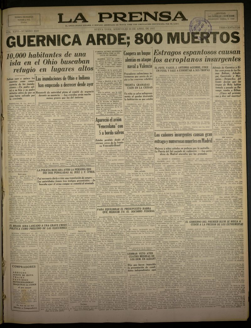 La Prensa del 28 de abril de 1937