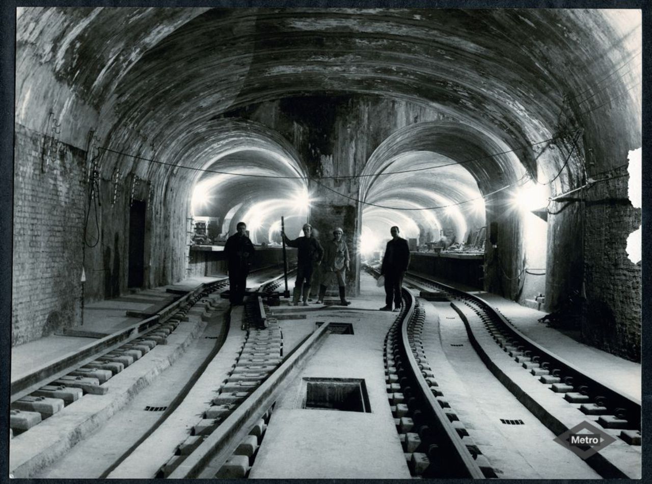 Obras de amplaición de un túnel del Metro de Madrid