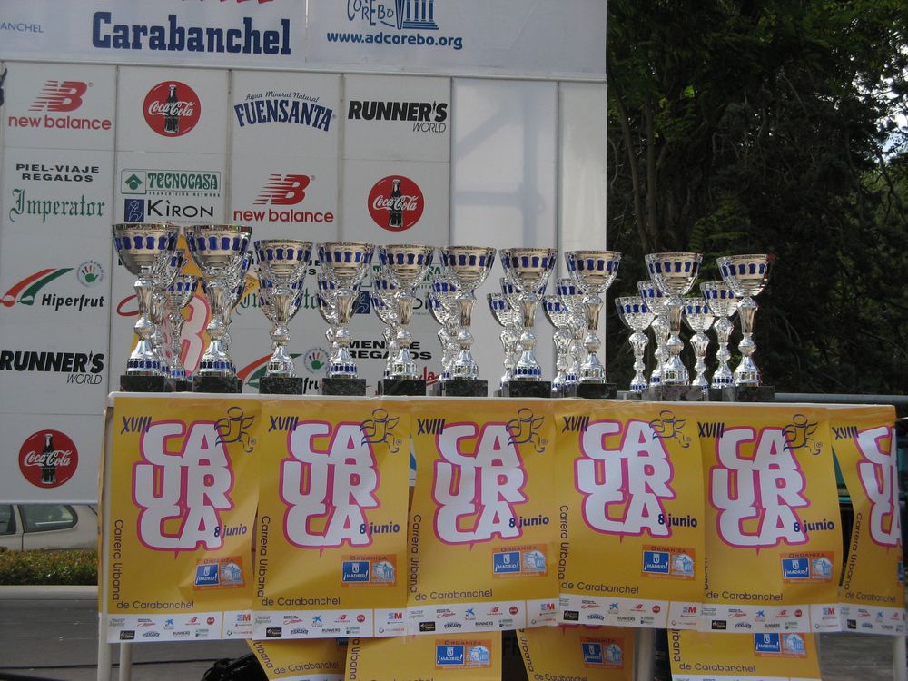 Trofeos de la XVIII Carrera Urbana de Carabanchel