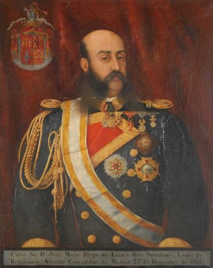Jos M Diego de Len y Juez Sarmiento, Conde de Belascoan, alcalde de Madrid