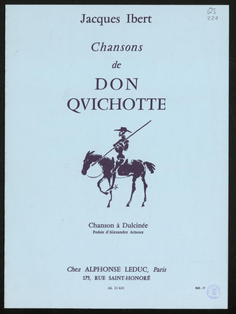 Chansons de Don Qvichotte. 2, Chanson à Dulcinée