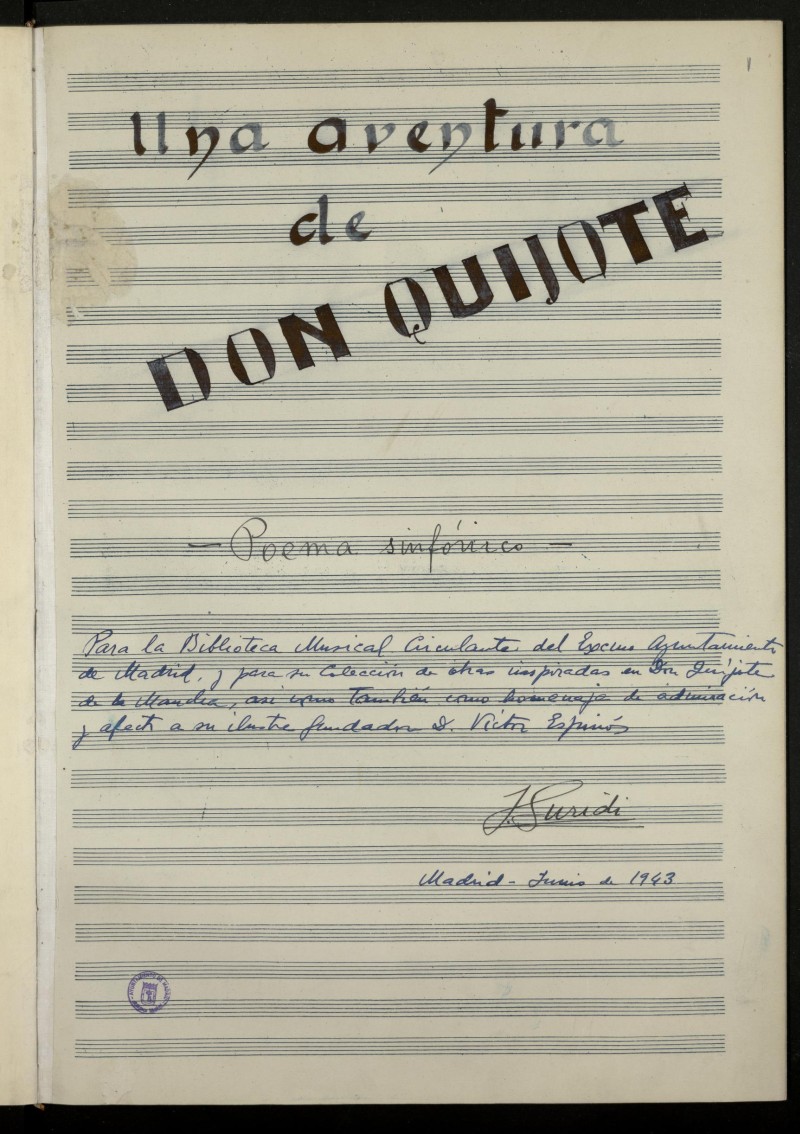 Una aventura de Don Quijote : poema sinfónico