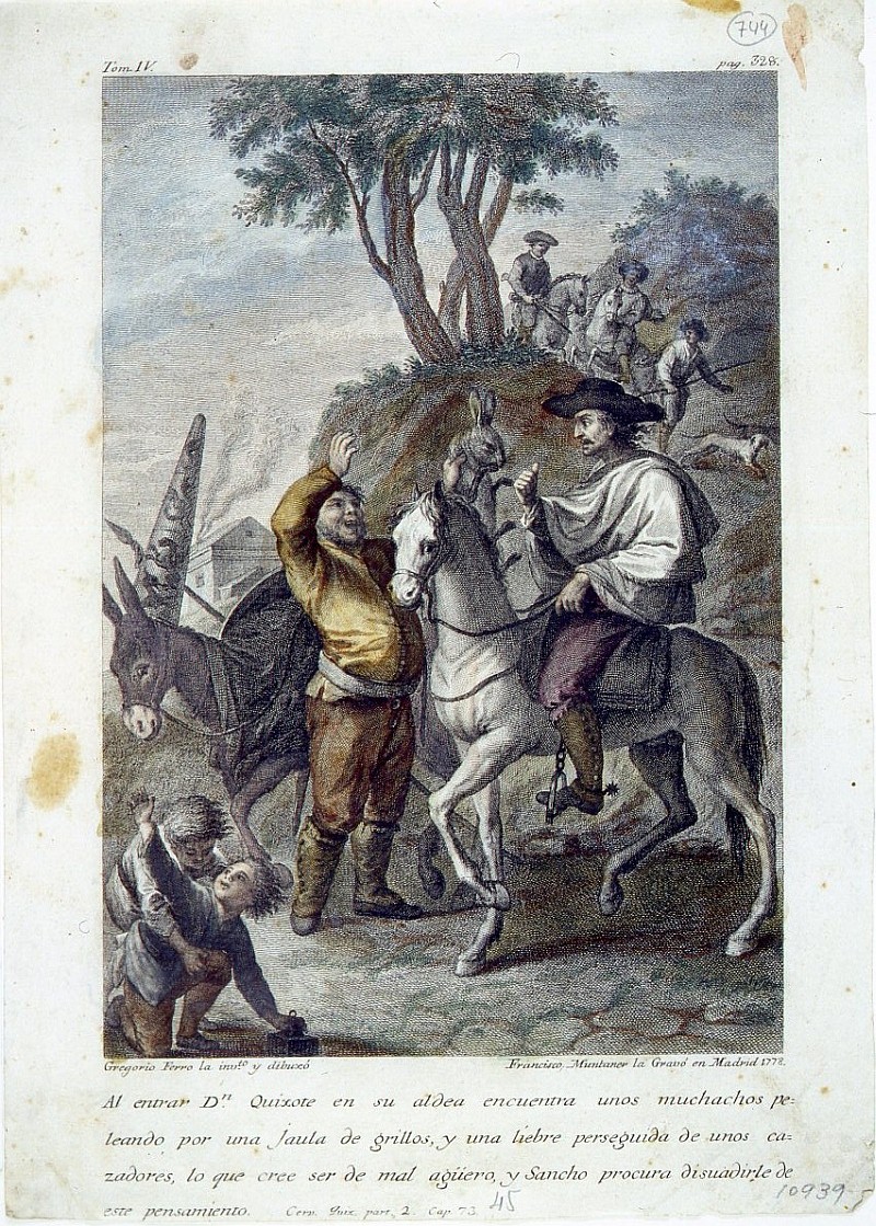 Don Quijote entrando en su Aldea