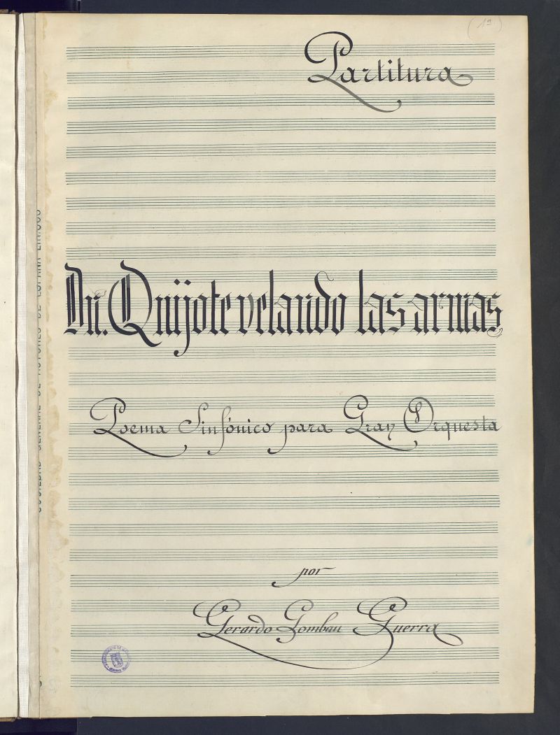 Don Quijote velando las armas : poema sinfónico para gran orquesta