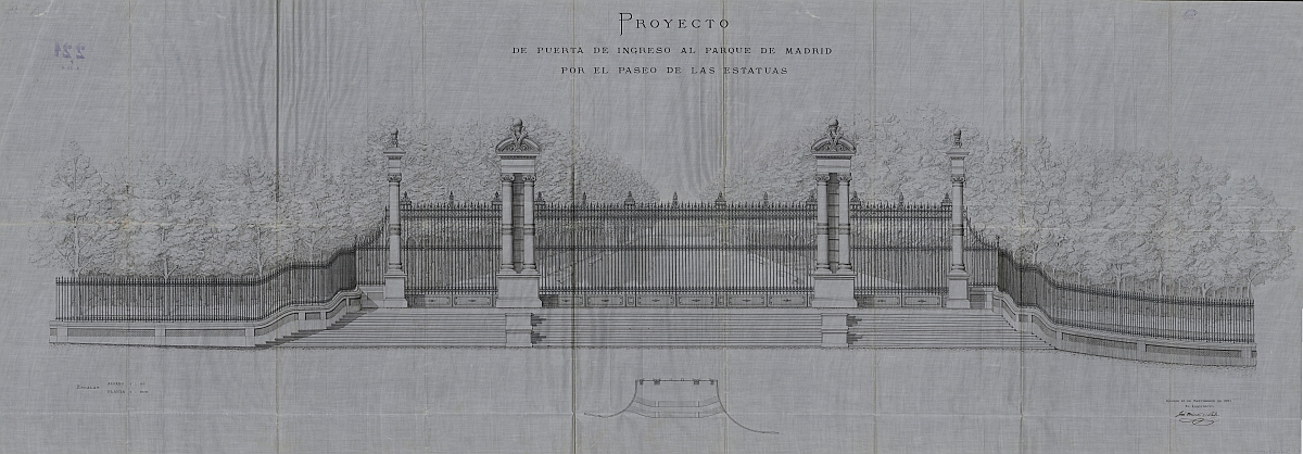 Proyecto de puerta de ingreso al Parque de Madrid (Parque del Buen Retiro)