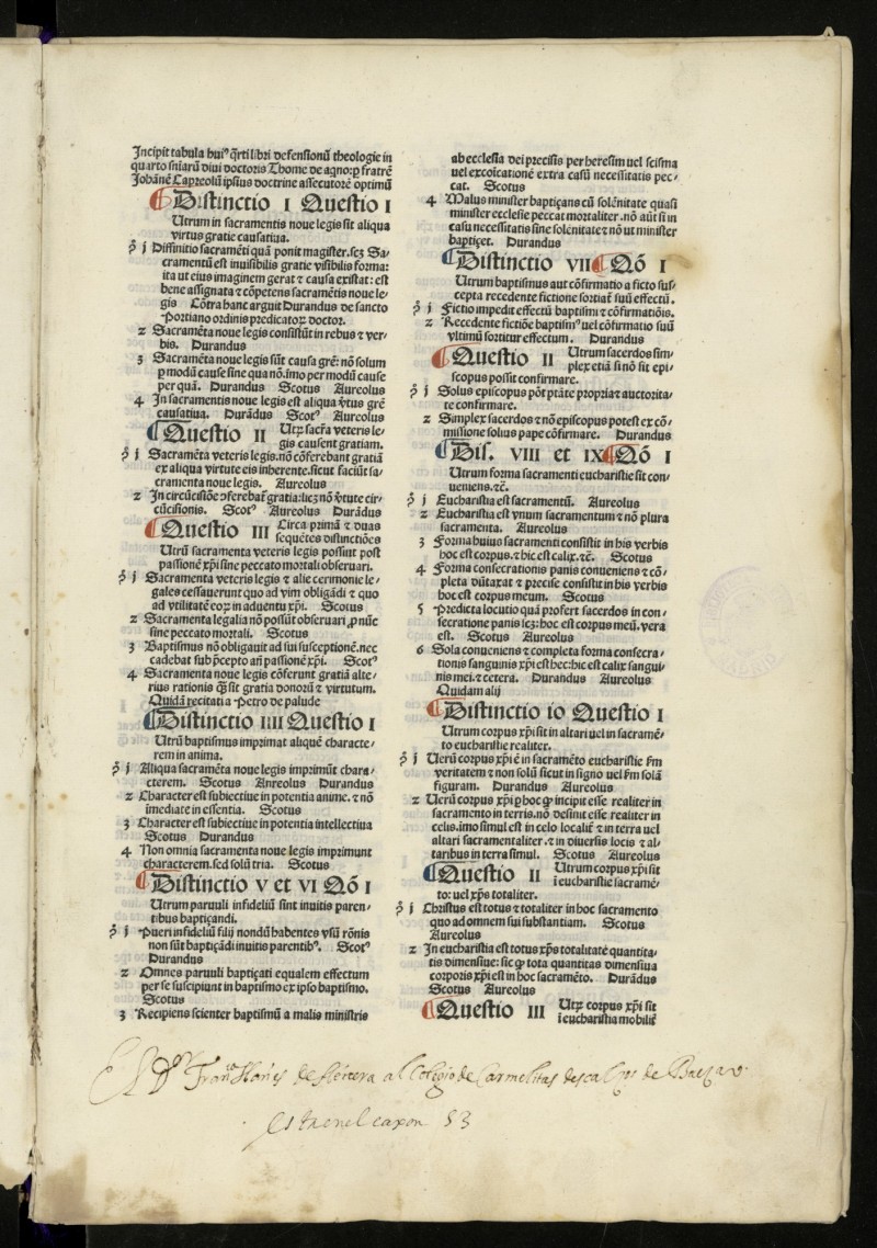 Defensiones theologiae Thomae Aquinatis, seu Quaestiones in quattuor libros Sententiarum : Liber quartus