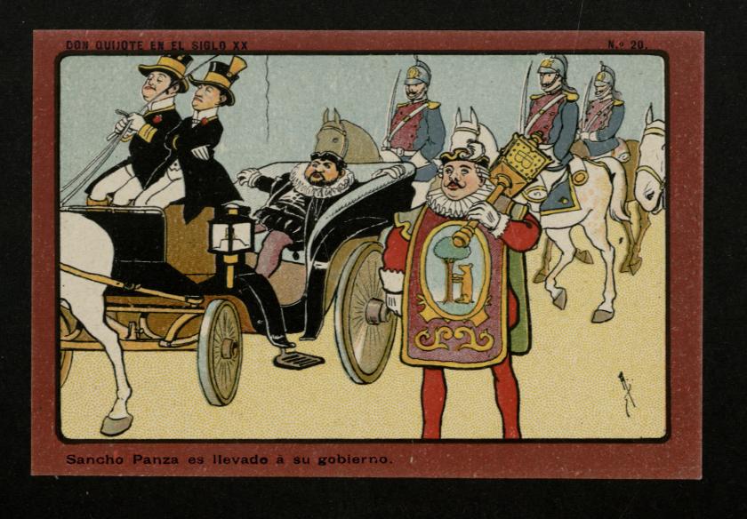 Don Quijote en el Siglo XX, n 20: Sancho Panza es llevado a su gobierno