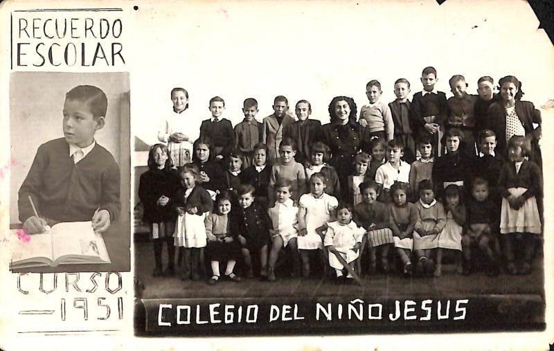 Recuerdo escolar del colegio del Niño Jesús en Vallecas Villa