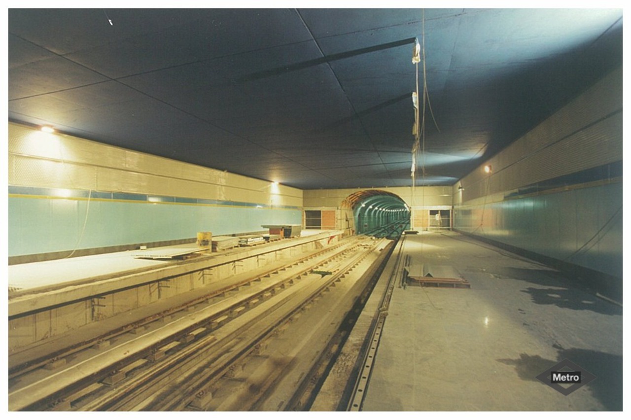 Obras construcción Metrosur, estación de Loranca