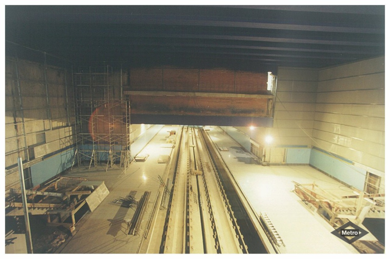 Obras construcción Metrosur, estación de Loranca